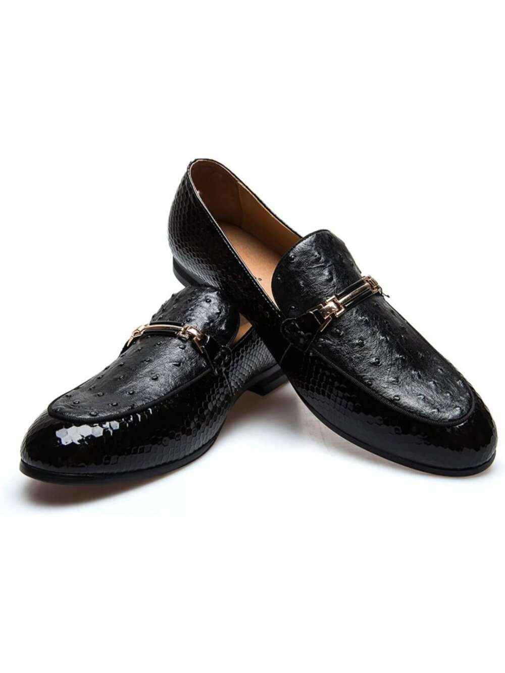 Men's Black Shine Moc Toe Bit Loafers Slip On Dress Shoes Classic Party Fashion